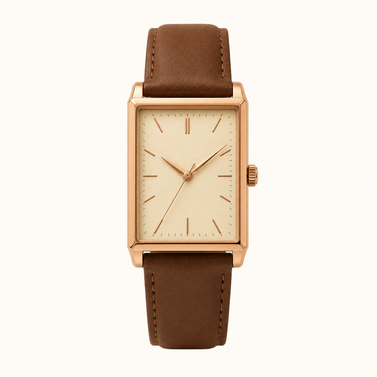 Brown Steel Minimal Watch